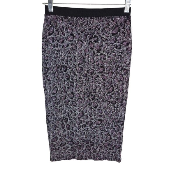 Leith Leopard Sparkle Print Stretchy Pencil Skirt Size Small - Picture 1 of 7
